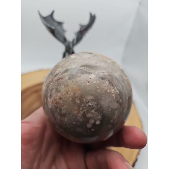 1.13lb 72mm Crazy Lace Agate W/Dragon Stand - Picture 9 of 10